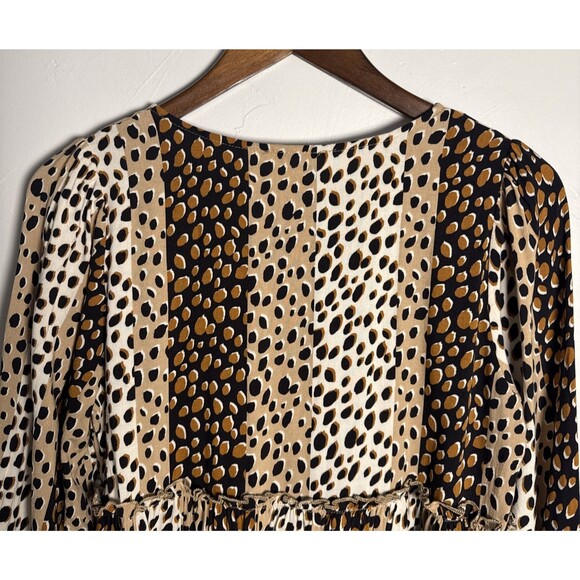Andree by Unit Animal Leopard Print Baby Doll Top Women's Size Small Style 19899 - Picture 8 of 14
